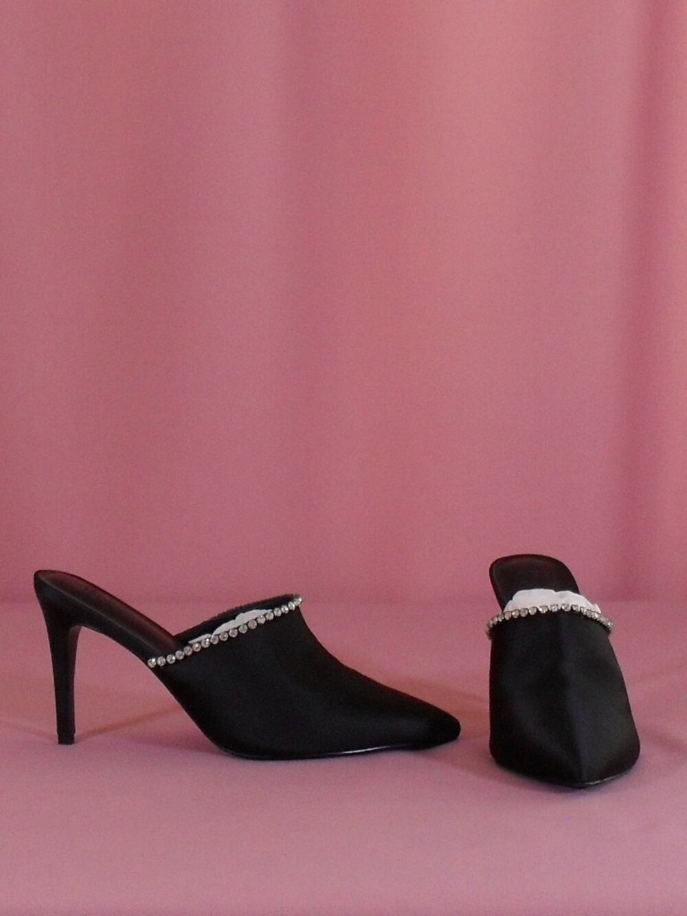 Raye Satin & Rhinestone Mules